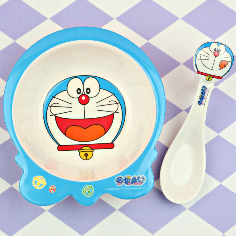 叮当猫小孩可爱卡通饭碗哆啦男生儿童宝宝蓝胖子碗