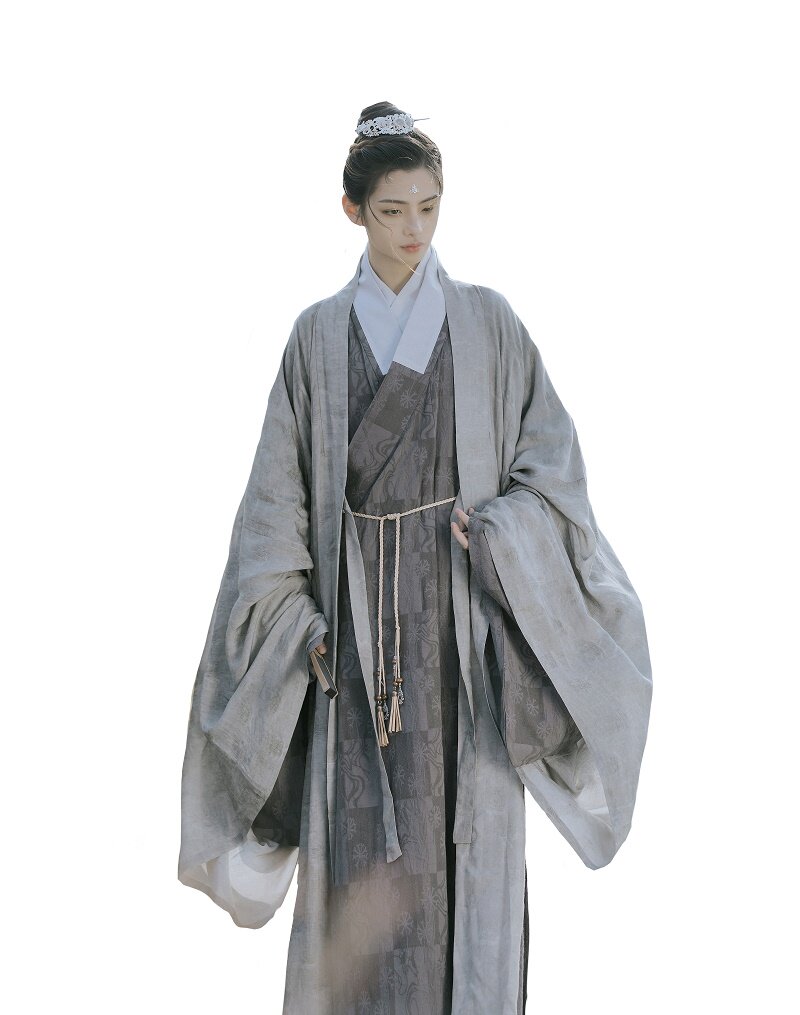 挽纱汉服明制披风道袍男款女款渡江江云系列民族服装