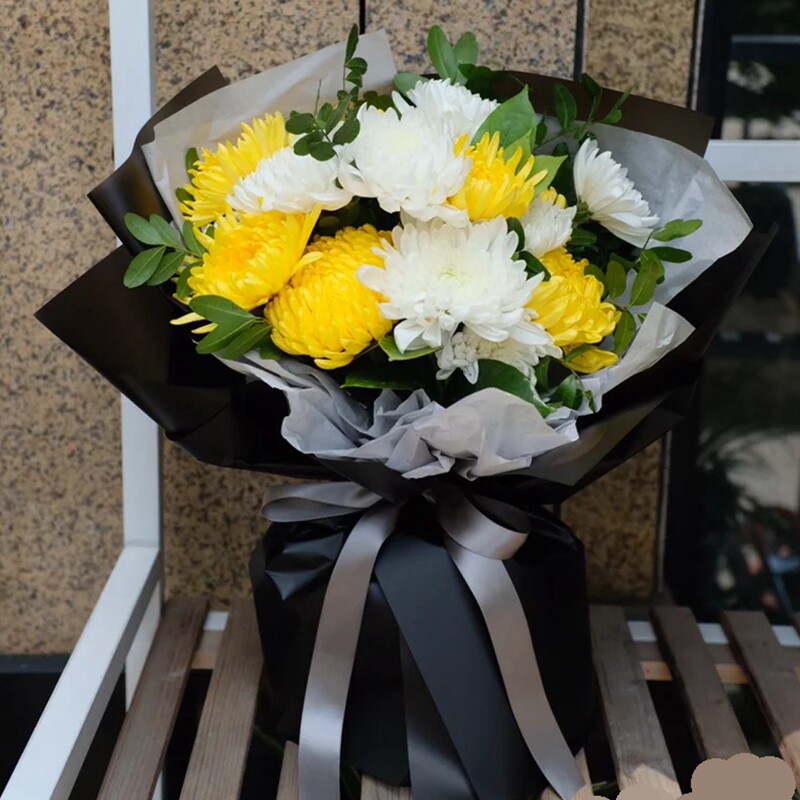 菊花清明节花束怀念永远包装纸包菊花祭祀鲜花祭奠花艺包装纸