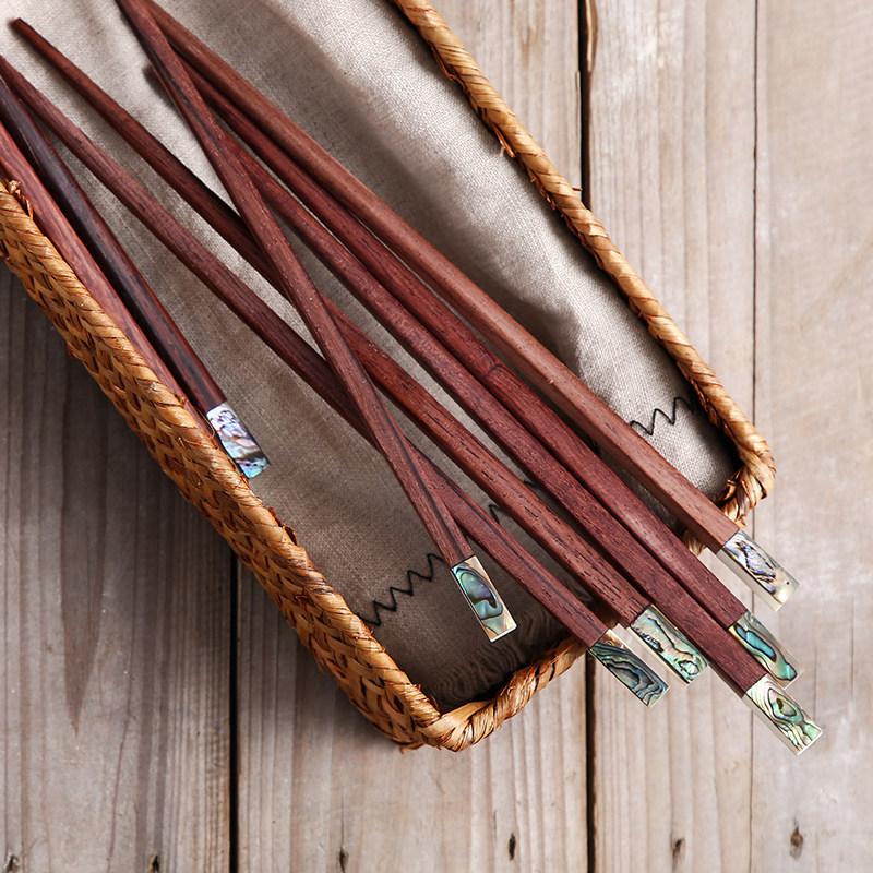 筷子越南实木进口酸枝贝壳原木无漆无蜡防霉筷子