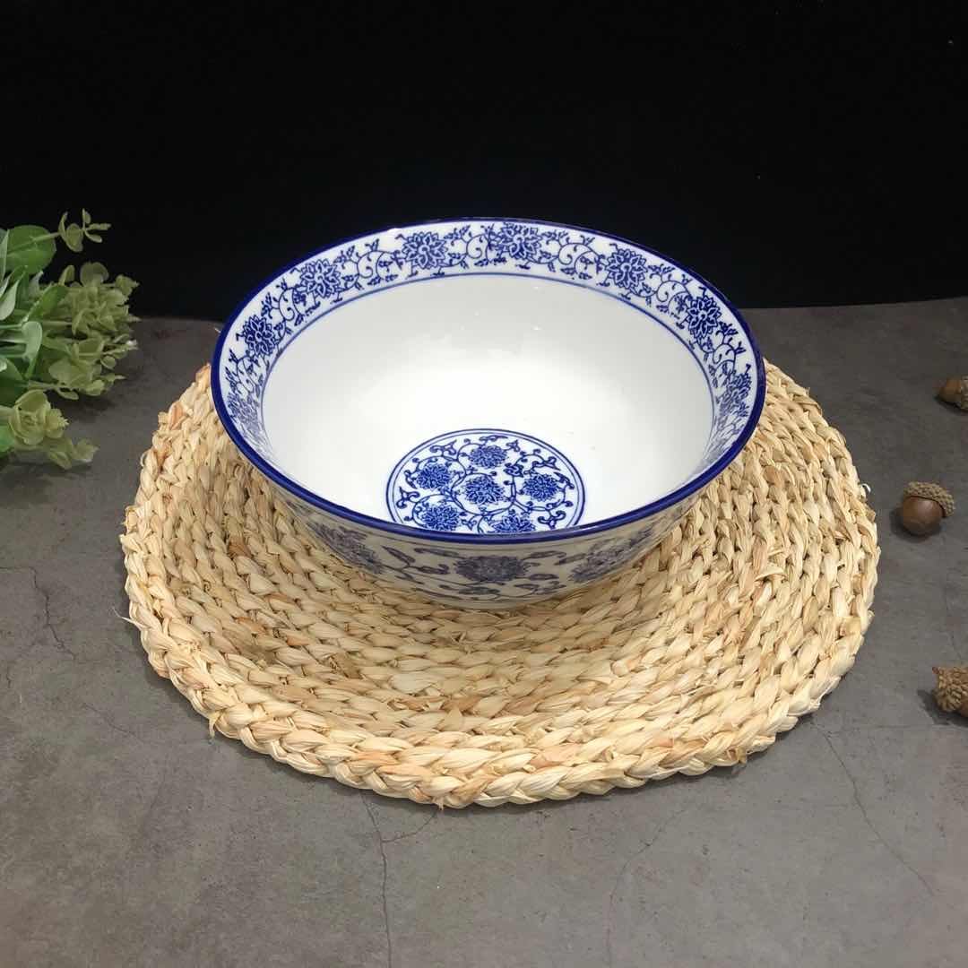 面碗青花瓷中式火锅店调料7寸牛肉碗烩8寸家用碗