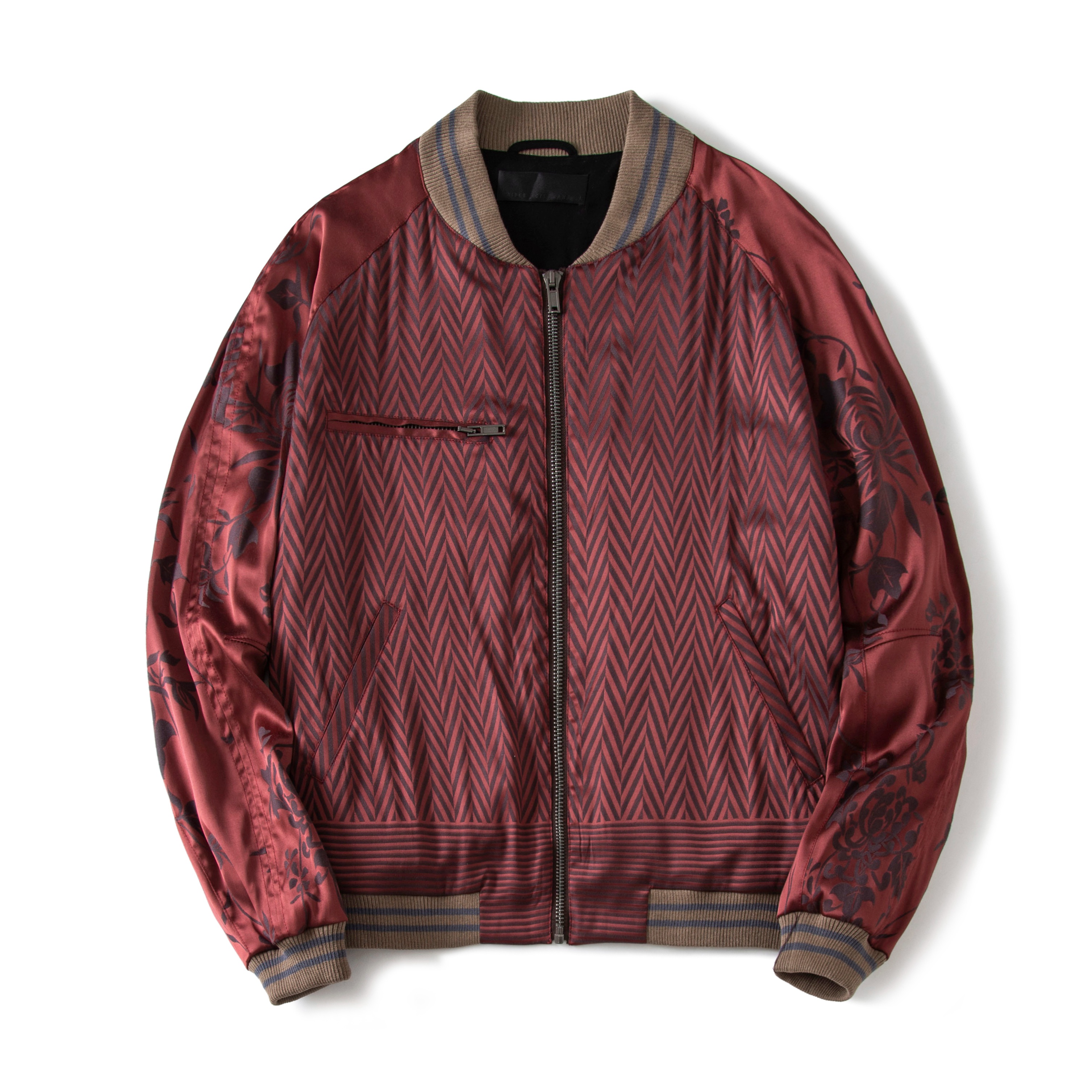 GRAYNESS Haider Ackermann HA红色提花丝绸 BOMBER夹克KANYE同款