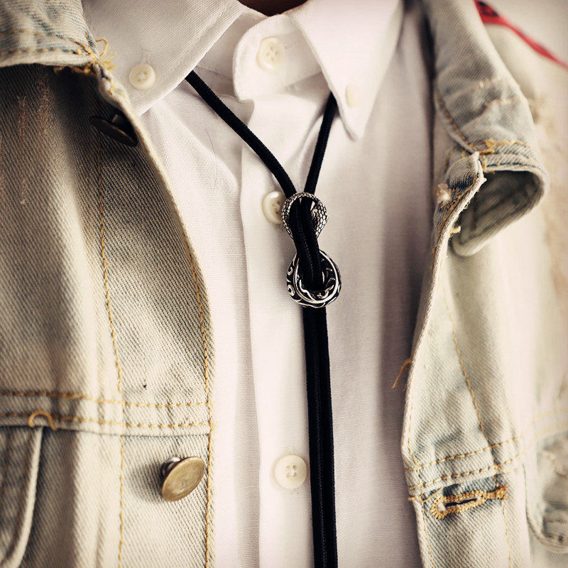 暗黑气质蛇形波洛领带复古美式西部牛仔bolotie领带