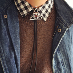 bolo 礼物 tie三角钛钢恶魔眼 复古西部牛仔波洛领带男 原创设计