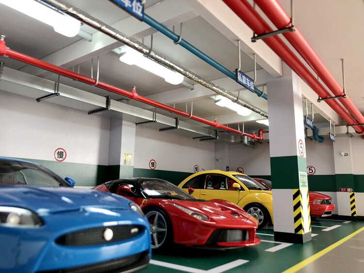 汽车模型车库场景车位地下停车场防尘儿童玩具车模