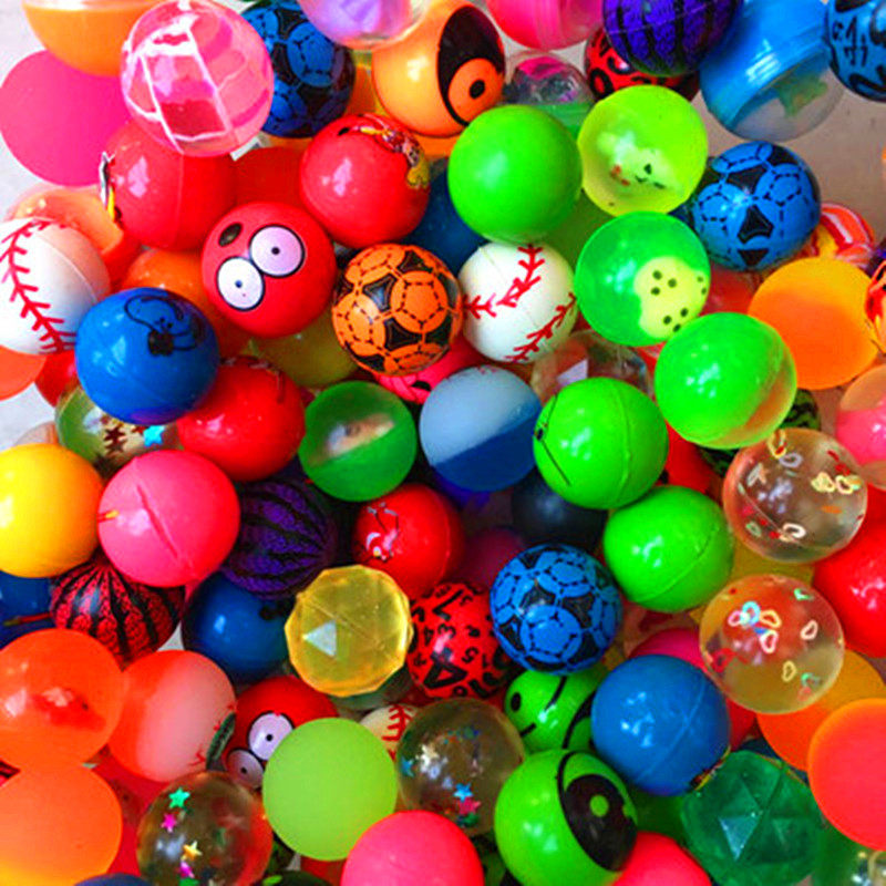 32号混装橡胶弹力球弹弹球儿童玩具扭蛋机专用弹跳球100个装