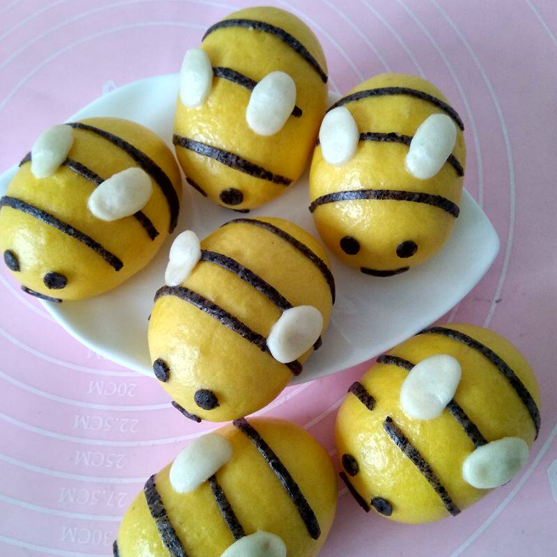 6个小蜜蜂可爱包子馒头动物儿童卡通早餐手工果蔬小馒头冷冻果蔬