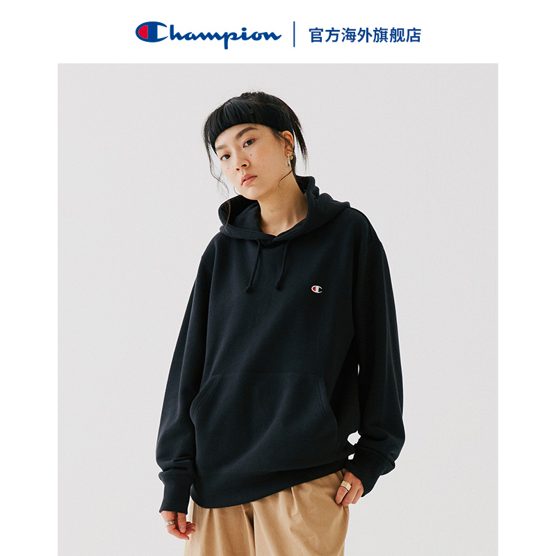 Champion冠军男女同款情侣潮流时尚经典秋季连帽百搭休闲加绒卫衣