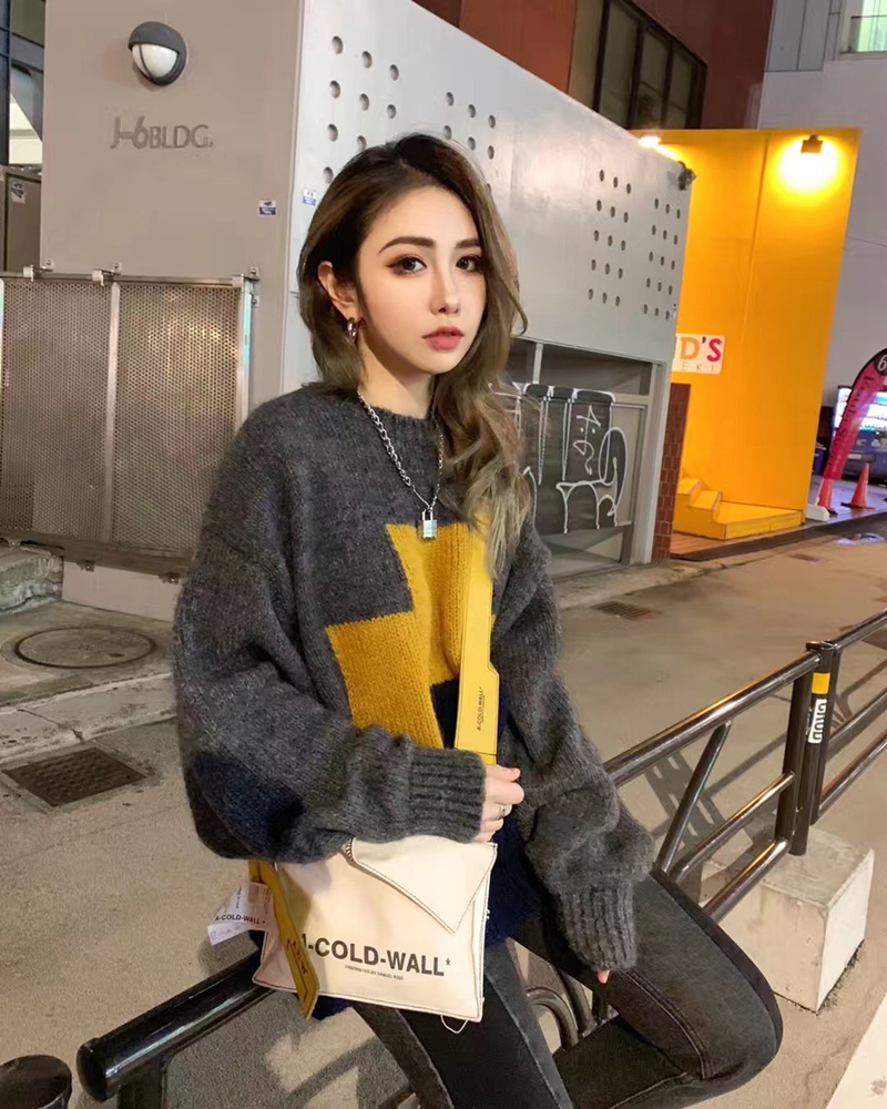 日系潮牌LIFE CAVEMPT CE C.E CAV EMPT男女情侣款纯羊毛针织毛衣