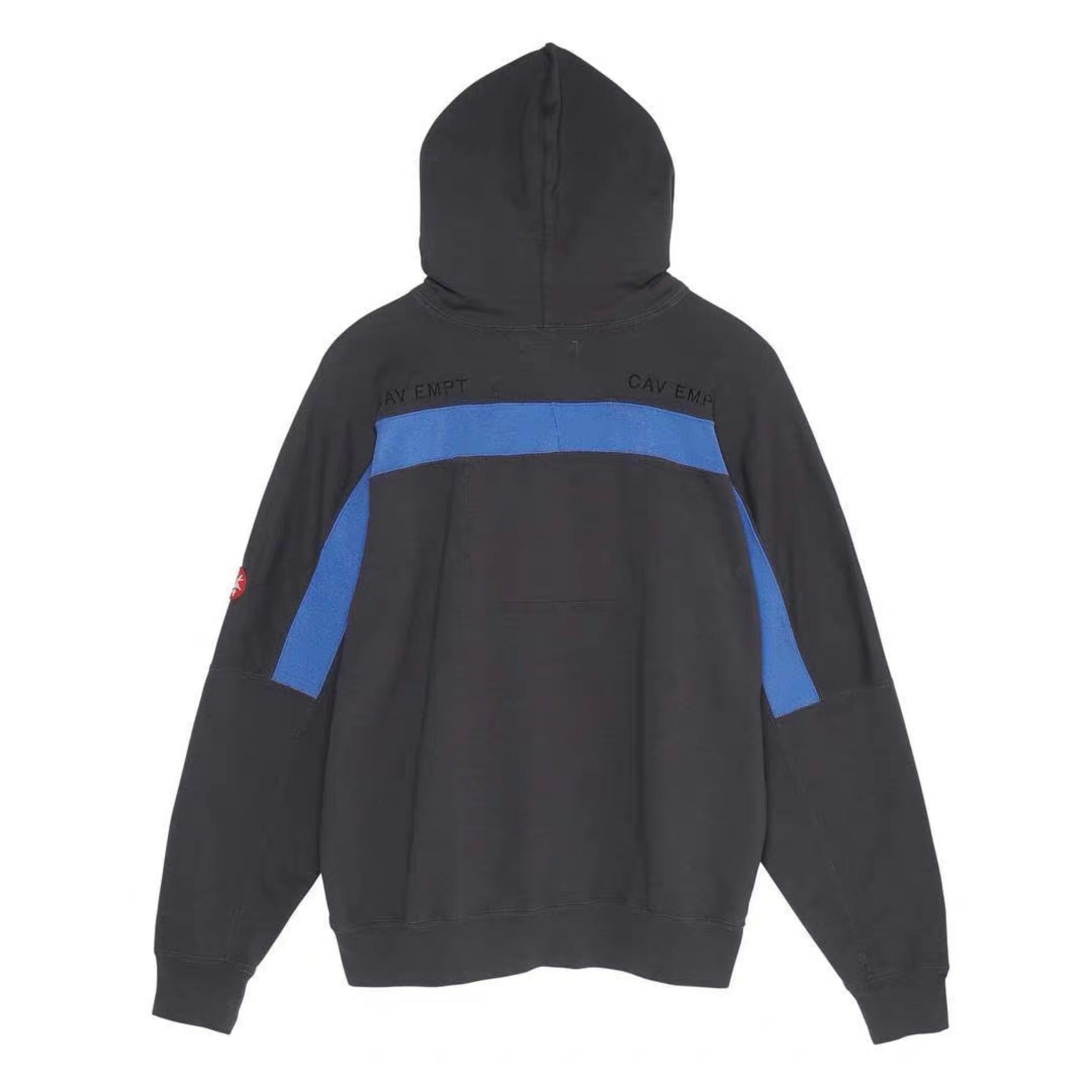 日系潮牌cavemptcec.e19aw拼接织带肋骨卫衣做旧卫衣