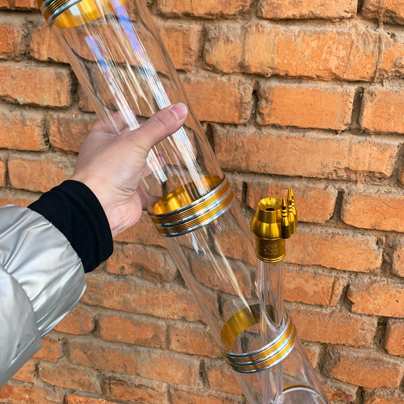 钢化高档透明塑料水烟筒云南水烟袋树脂烟桶加厚烟斗