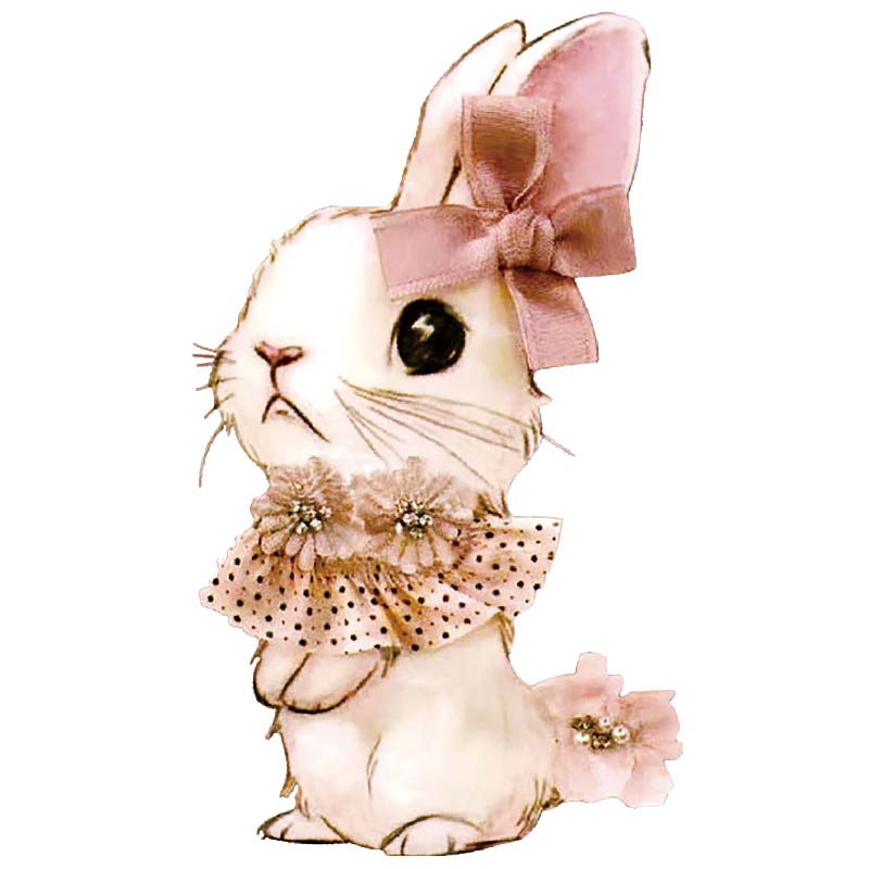 卡通印花萌宠小兔子图案女装服饰热转印烫画diy布贴