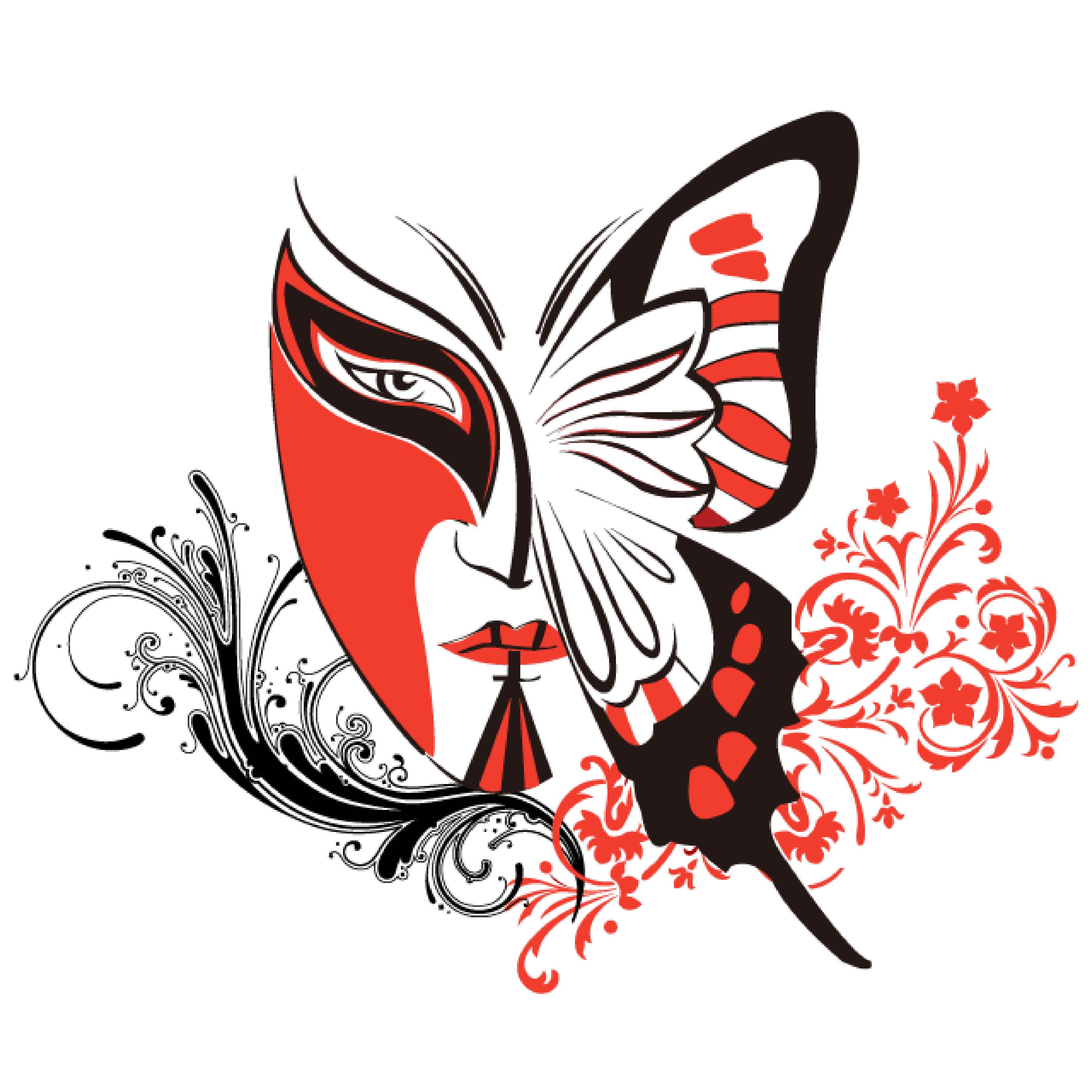 gf29京剧脸谱彩色热转热转印印中国风大号衣服辅料布贴