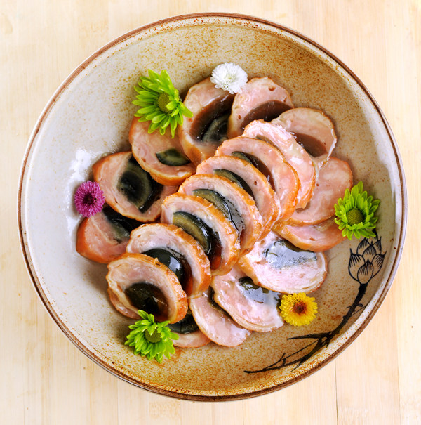 临朐第一春 皮蛋鸭卷250g 松花蛋小吃凉菜 熟食寿司料理 买10包邮