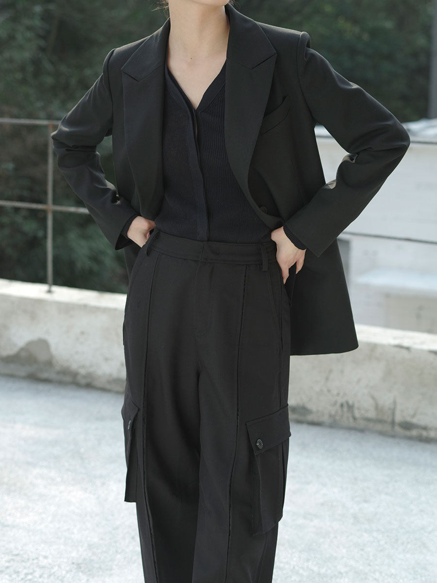 穿搭率非常高的黑色西装正式休闲西装