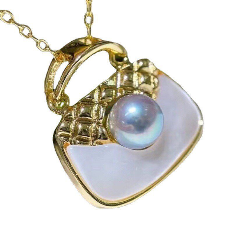 diy半成品项坠吊坠个性包个性珍珠菱格金贝壳镀金其他diy饰品配件