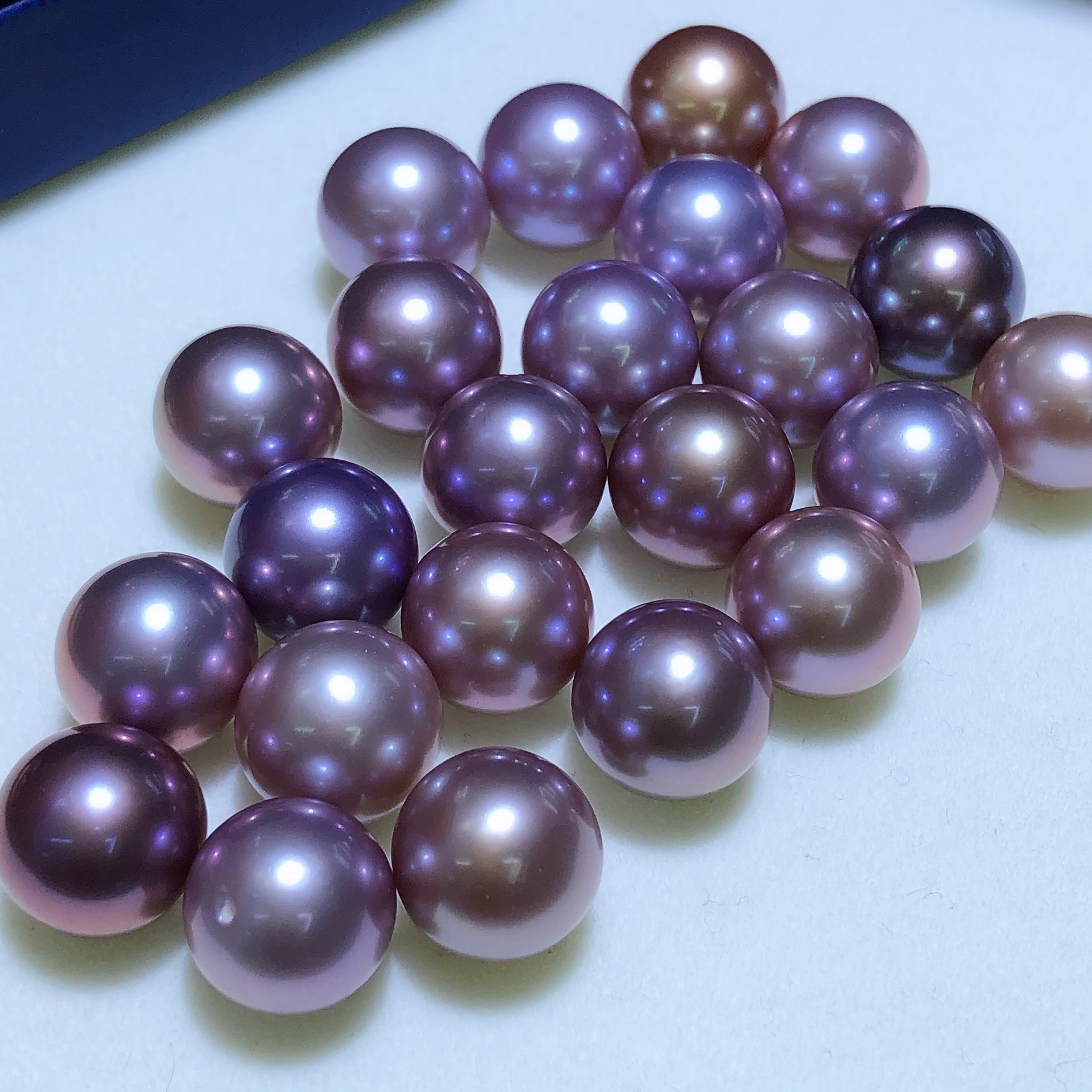 诸暨散珠颗粒半孔珍珠山下湖紫色淡水爱迪生天然珠宝奇石