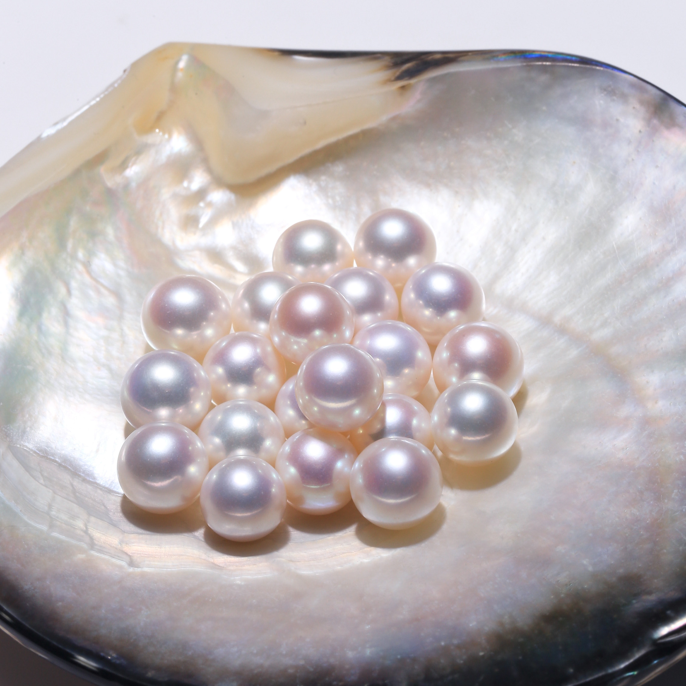 diy散珠910mm天然然色淡水珍珠圆形强光裸珠珠宝奇石