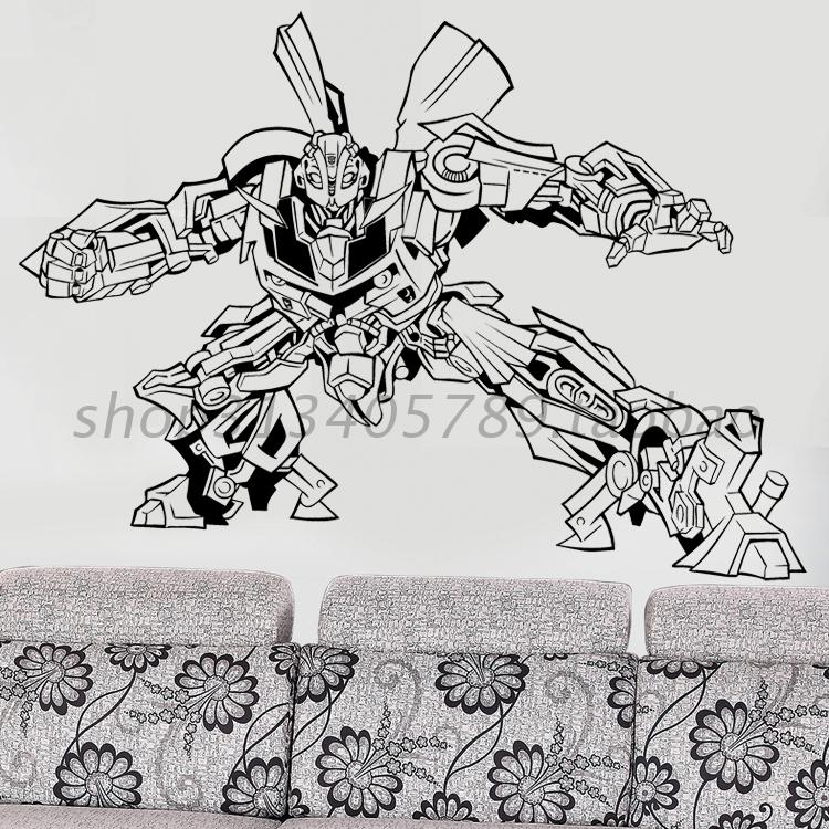 游戏厅儿童学生宿舍卧室变形金刚汽车人大黄蜂战士贴纸墙贴
