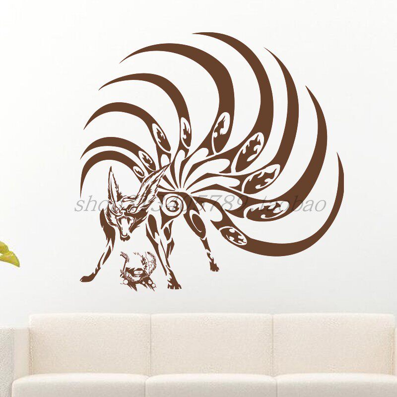火影忍者鸣人封印九尾狐居家儿童卧室游戏厅ktv背景墙软装墙贴