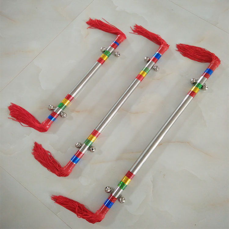 幼儿园花棍莲香钱杆九子鞭连响金钱棍莲湘棒铃铛园操机械道具霸王