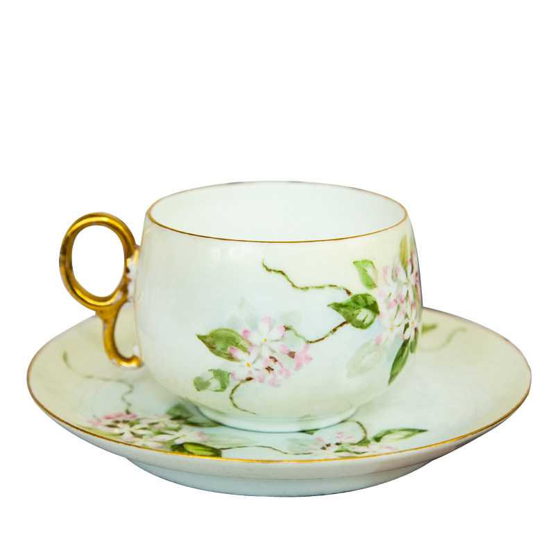 咖啡杯ins田园法国手绘陶瓷欧式奢华英式下午咖啡杯