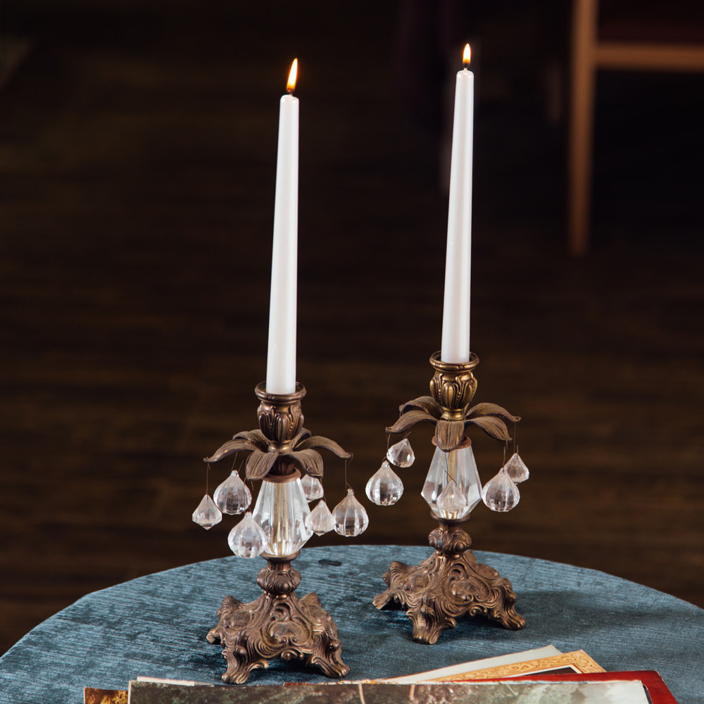 手工烛台铜器水晶洛可可浪漫烛光晚餐欧式奢华烛台