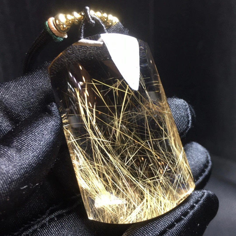 捡漏天然金发吊坠晶发平安无事挂件发金水晶项坠项坠