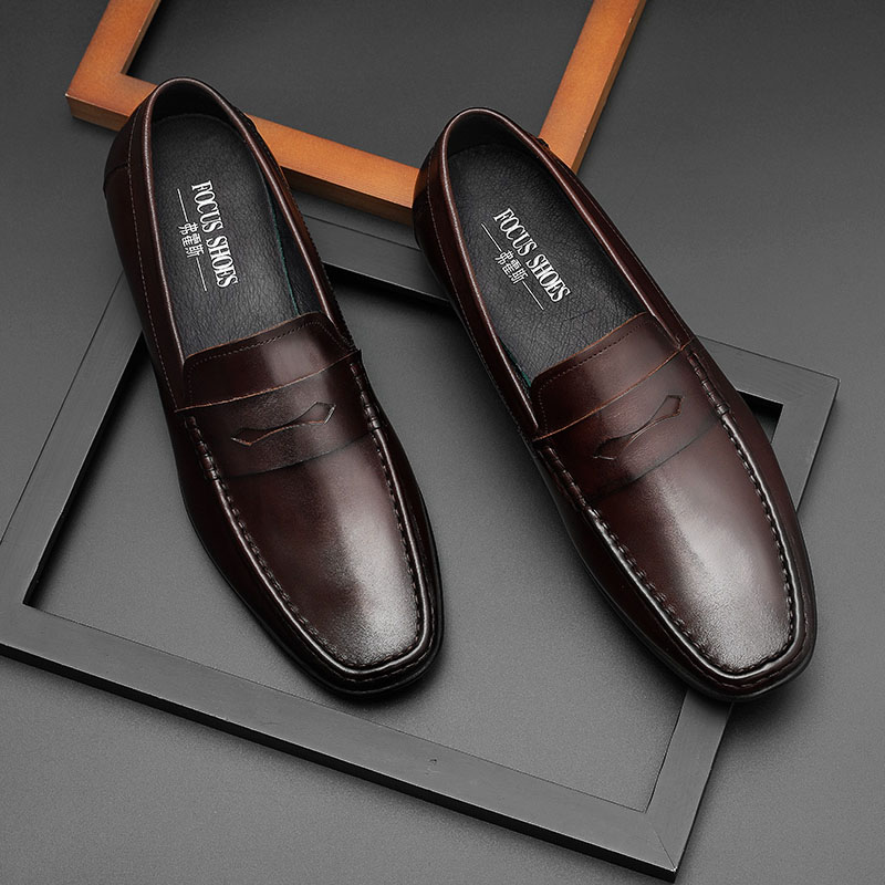 豆豆鞋男潮真皮男鞋2022年新款夏季透气高档乐福鞋一脚蹬休闲皮鞋