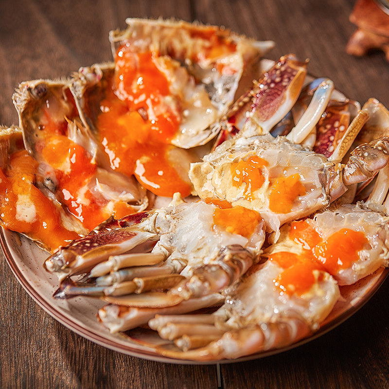 品三江野生红膏呛蟹咸蟹炝蟹 现腌现卖咸梭子蟹 300g-350g