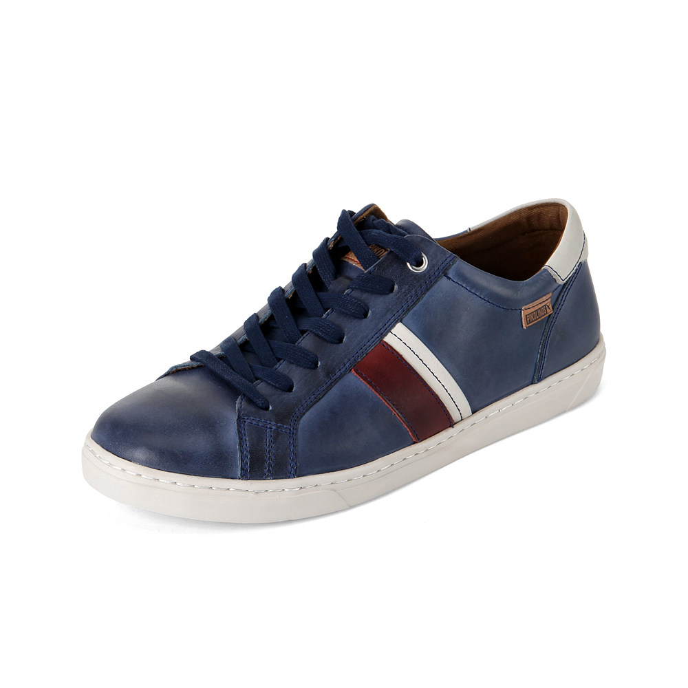 pikolinos派高雁圆头系带拼色休闲板鞋男ps85401休闲板鞋