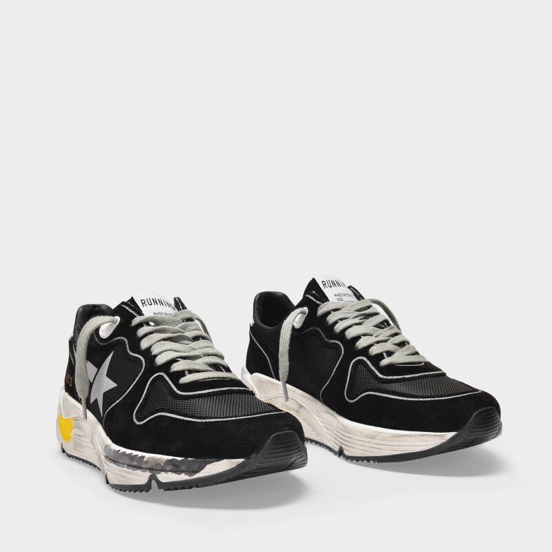 goldengooseggdbrunning黑色尼龙拼皮星星跑鞋运动鞋单鞋