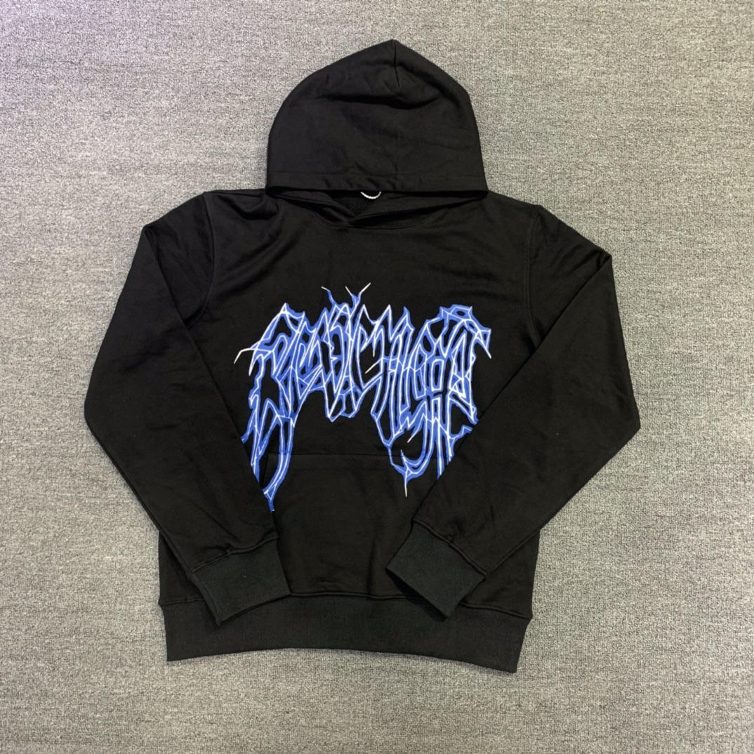 revengebluehoodielightninglogo雷电闪电连帽卫衣卫衣