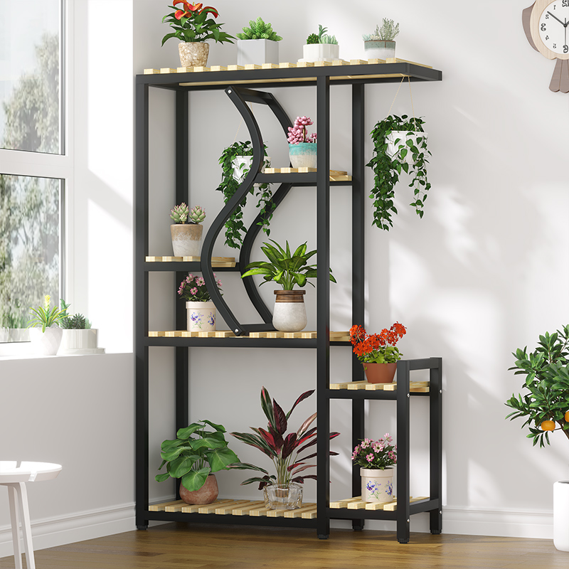 花架隔断客厅落地式简约现代室内多肉绿萝铁艺花架