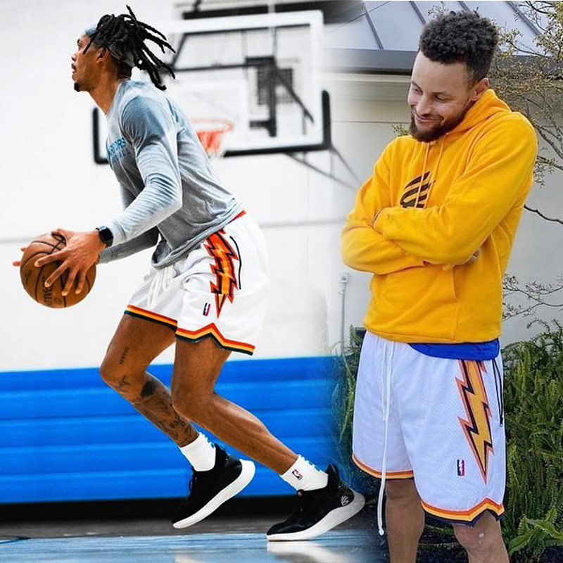 库里CURRY同款美式复古篮球训练短裤 学生大码跑步运动过膝五分裤