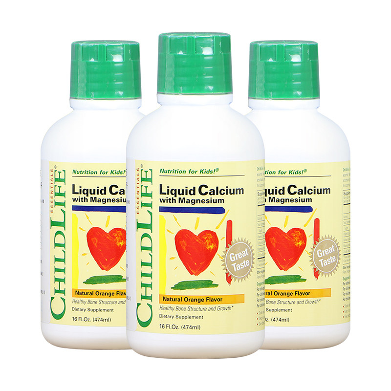 童年时光钙镁锌美国进口childlife婴幼儿童宝宝补钙补锌体乳钙*3
