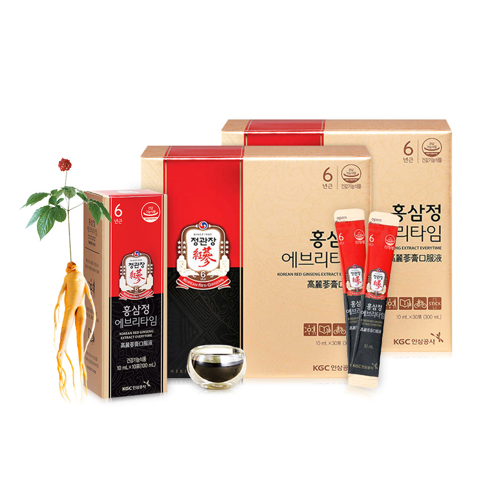 【直营】正官庄高丽参everytime6年根红参浓缩液10ml*30包*2盒