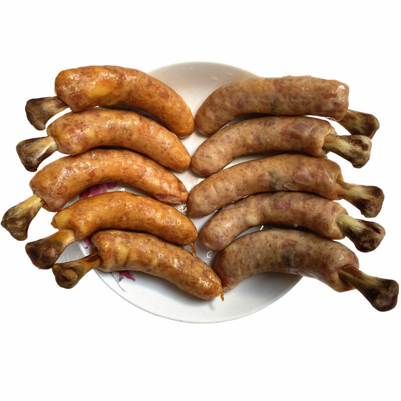 日式骨付香肠1kg原味烤肠25根带骨德式鸡骨香肠