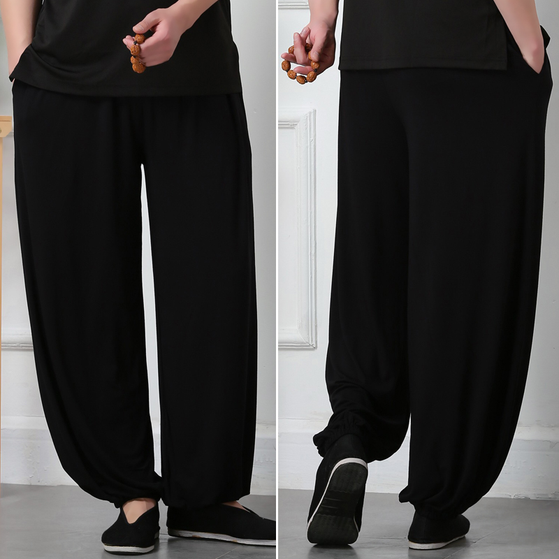 太极男士长裤莫代尔灯笼裤中老年加肥加大练功裤子太极服