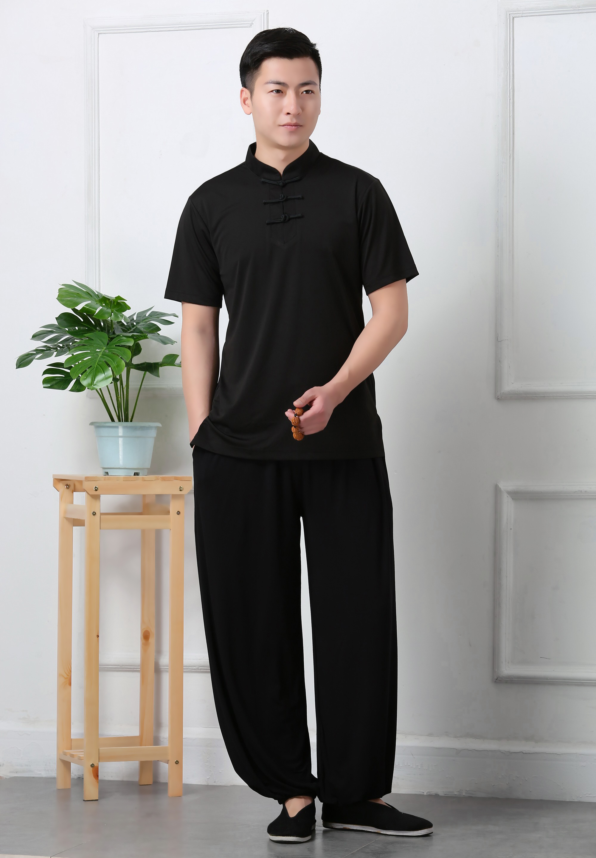 太极男士长裤莫代尔灯笼裤中老年加肥加大练功裤子太极服