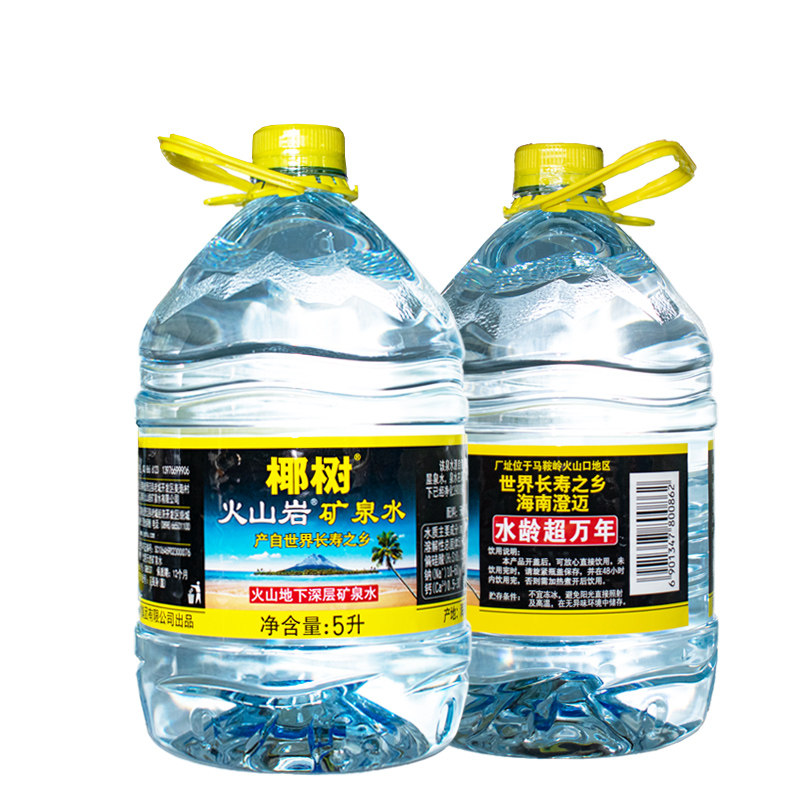 椰树火山岩天然矿泉水5升2瓶北京包邮饮用水