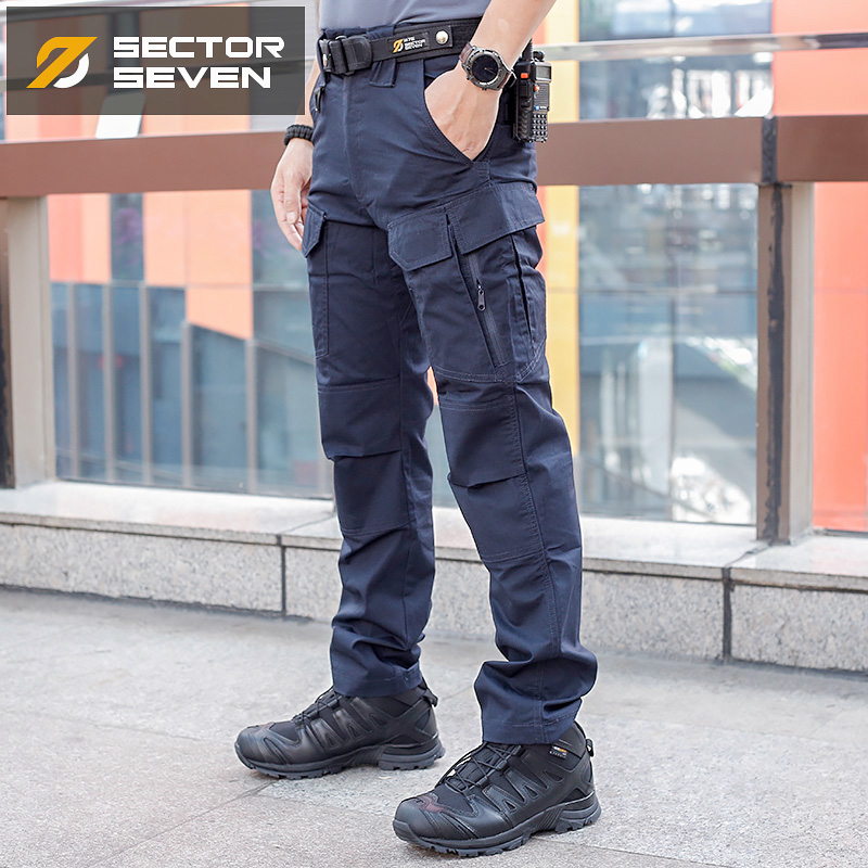 第7区IX10休闲长裤男秋季宽松防泼水户外多袋直筒裤黑战术工装裤