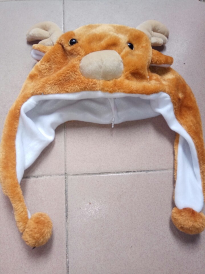 小鹿长颈鹿狮子小老鼠袋鼠头套动物帽子老虎小马聚会装饰帽子