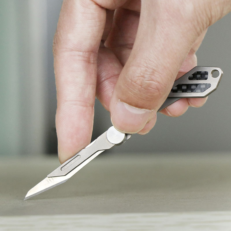 迷你钛合金折叠刀手手术刀锋锋利美工刀随身快递多功能组合工具