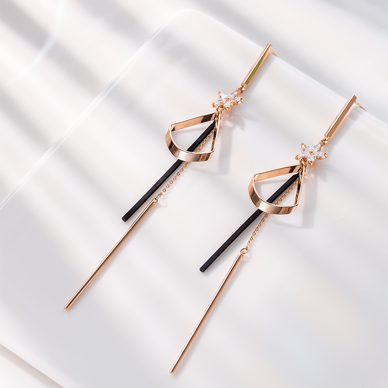 耳环女长款流苏耳钉2022年新款个性气质耳饰法式耳环