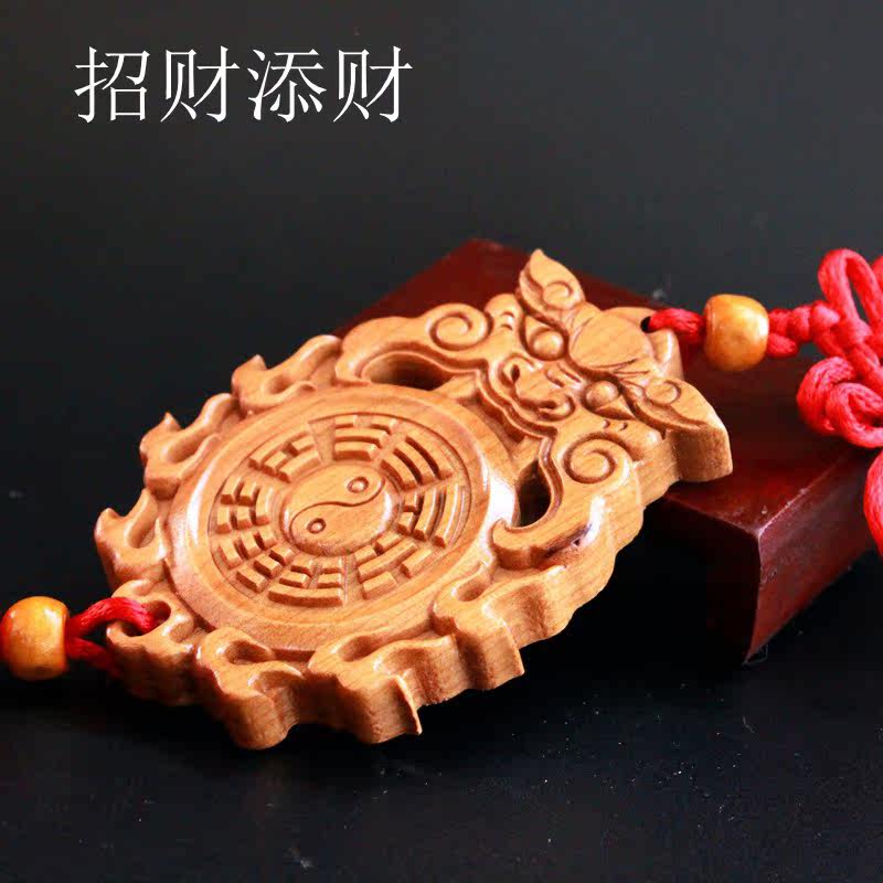 化解桃木兽头风水摆件厕所冲门污口煞化卫生间摆件