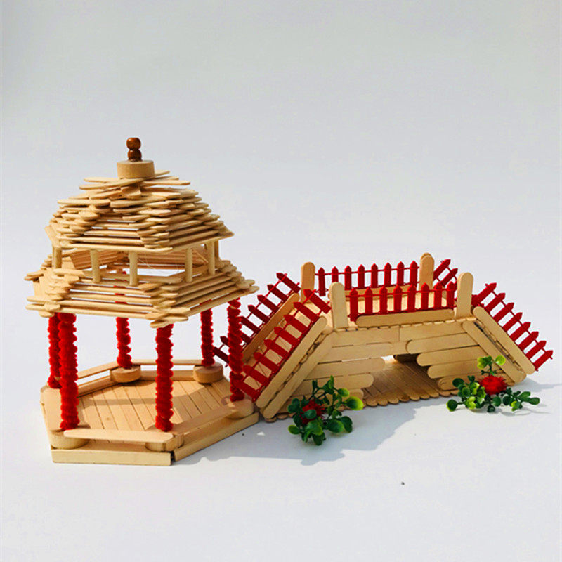 冰棍棒diy手工模型公园凉亭雪糕棒小桥新品幼儿园益智幼教材料包