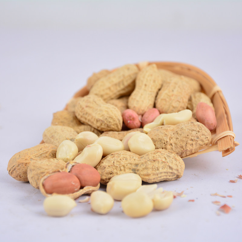 18年新粉红皮 炒花生 带壳农家 铁锅沙炒原味炒熟花生散装5斤包邮