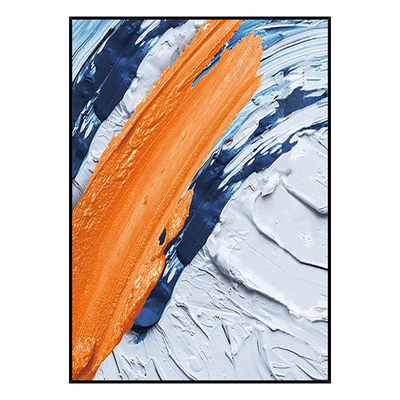 手绘油画 现代简约抽象色块厚肌理立体装饰画 海浪涌起 玄关挂画