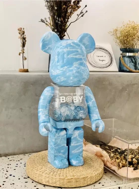 bearbrick40028cm水波波纹千秋积木熊摆件公仔暴力熊模型潮流潮玩盲盒